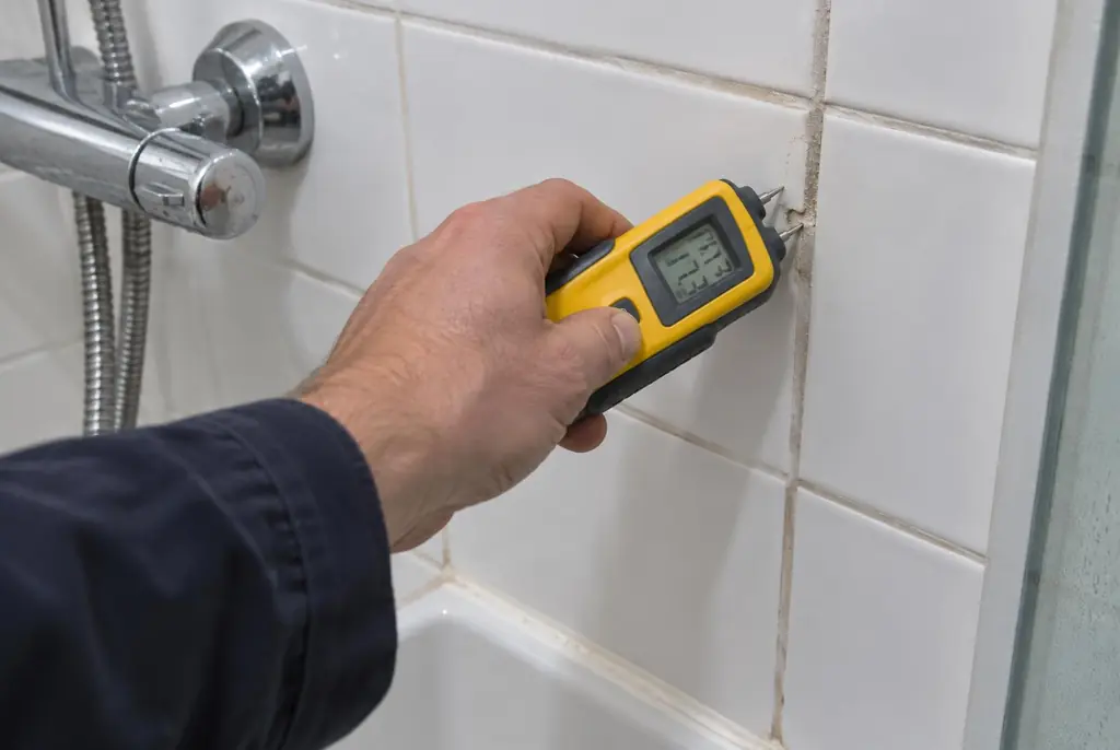 Lekdetectie Bergschenhoek – vochtmeter op badkamertegels bij de douche